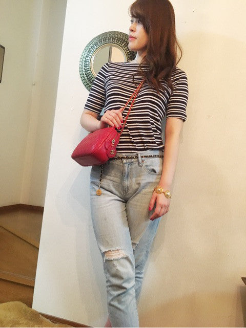 OLD CHANEL　マトラッセ　Ｗチェーンショルダー（赤）