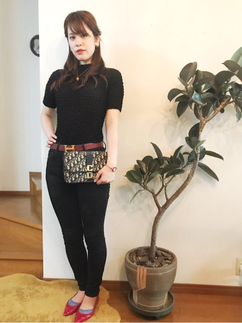 Old Dior　紺トロッター柄　クラッチバッグ