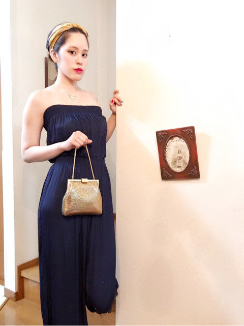 Pierre cardin ゴージャスパーティバッグ(ゴールド）