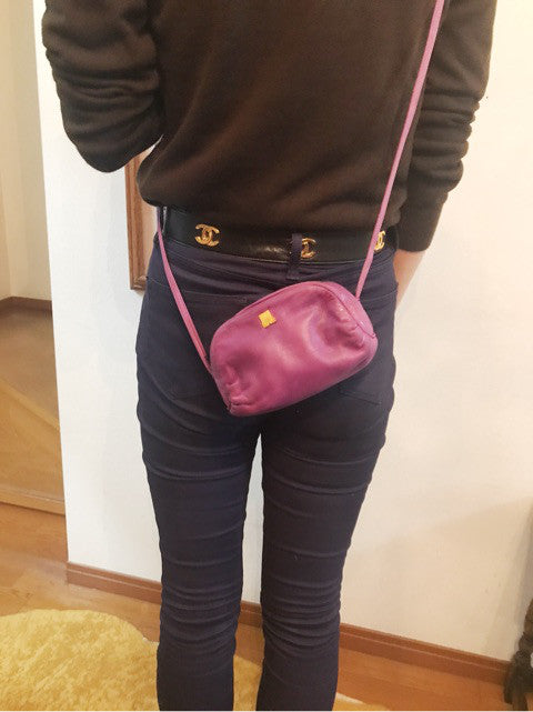 Lanvin 総革ミニポシェットショルダー（パープル）