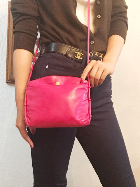 Lanvin ラム革ミニポシェットショルダー（ピンク）