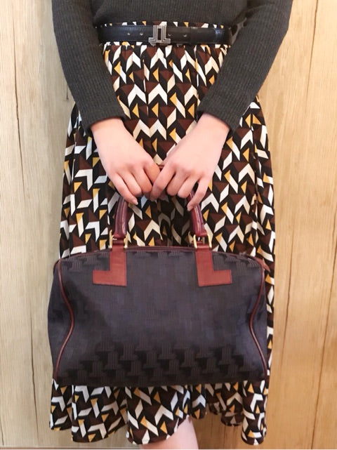 Lanvin ロゴグラムVintage中型ボストン（紺）