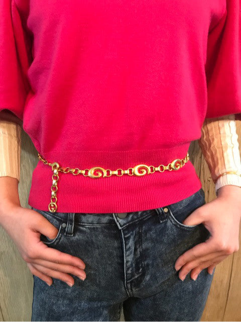 OLD Gucci  スパイラルG チェーンベルト（ゴールド）