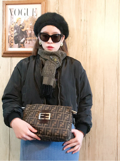 Fendi　ズッカ柄バケットバッグ（茶）