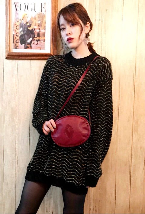 YVES SAINT LAURENT  ロゴポシェット (ボルドー)