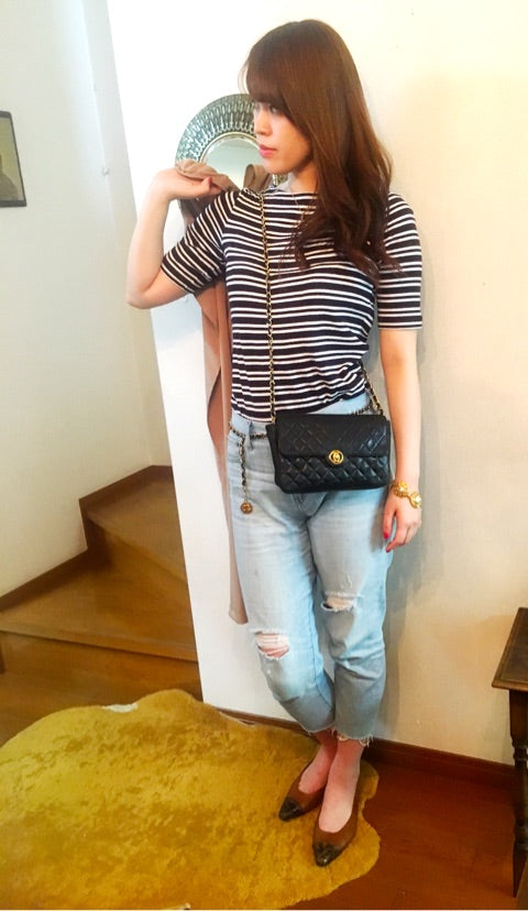 OLD CHANEL　マトラッセ　チェーンバッグ（黒）