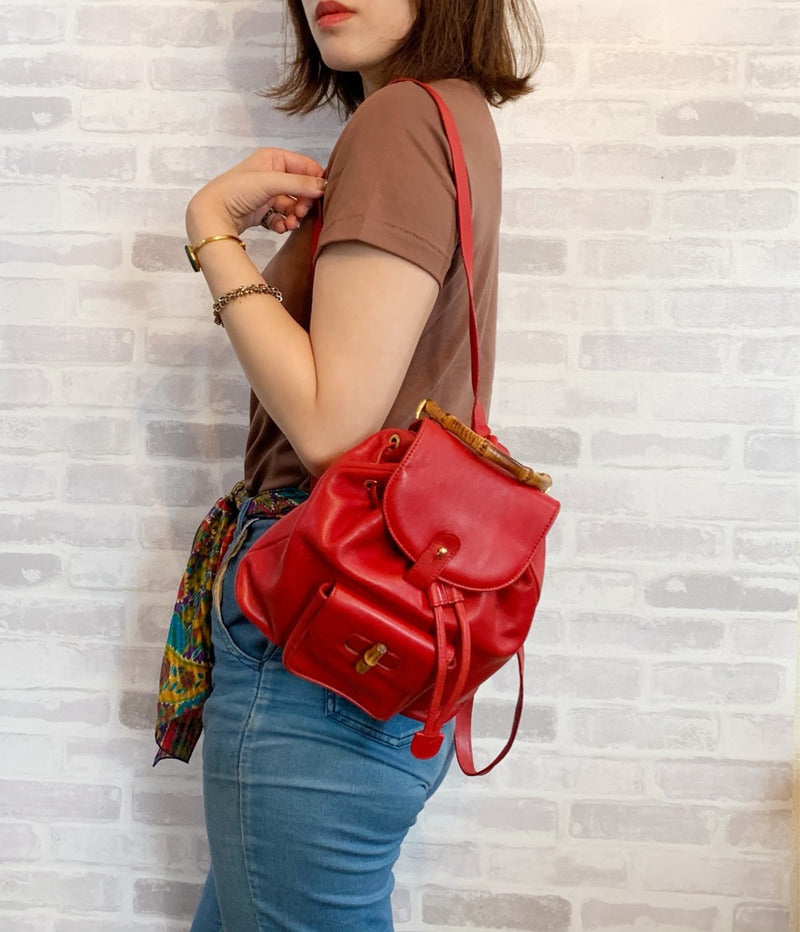 OLD Gucci バンブー ミニリュック（赤）