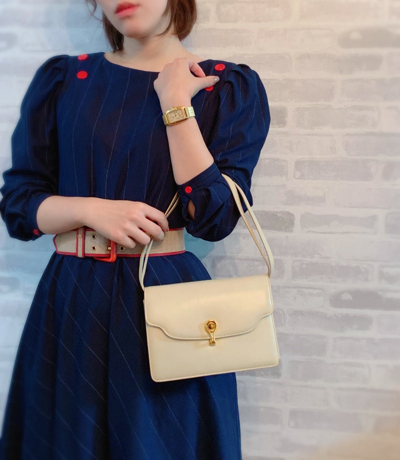 OLD Gucci  レア！タイガーアイ 本革2WAYバッグ（アイボリー）