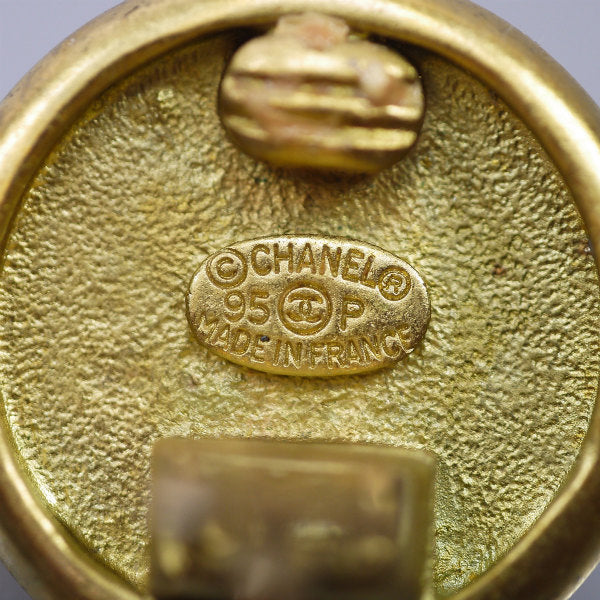 OLD CHANEL ボタンデザイン ゴールドイヤリング(箱付き)
