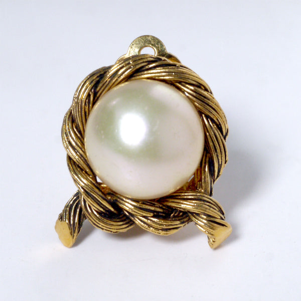 OLD CHANEL パール×ロープ ゴールドイヤリング（箱付き）