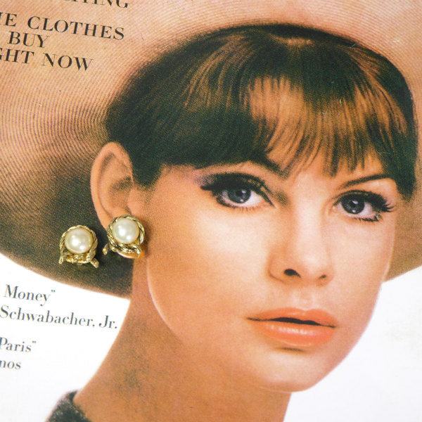 OLD CHANEL パール×ロープ ゴールドイヤリング（箱付き）