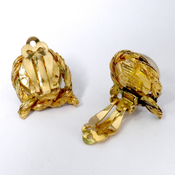 OLD CHANEL パール×ロープ ゴールドイヤリング（箱付き）