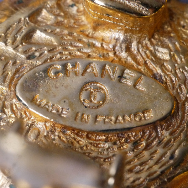 OLD CHANEL パール×チェーン 大ぶりイヤリング