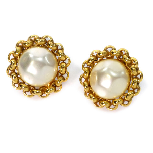 OLD CHANEL パール×チェーン イヤリング(箱付き)