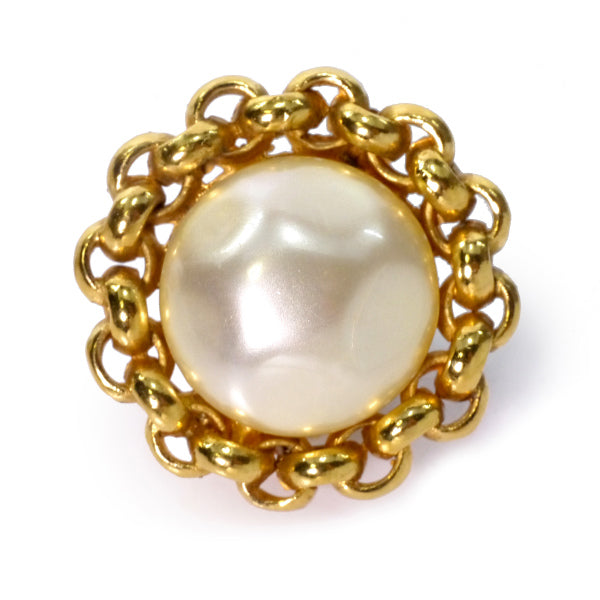 OLD CHANEL パール×チェーン イヤリング(箱付き)