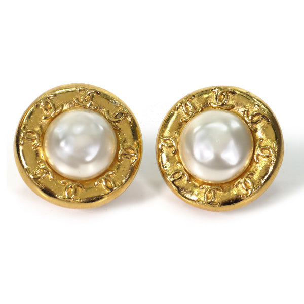 OLD CHANEL ミニココマーク×パール イヤリング(箱付き)