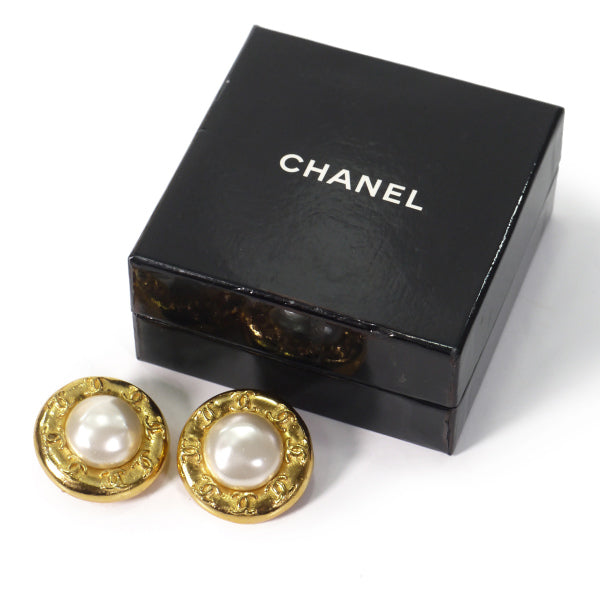 OLD CHANEL ミニココマーク×パール イヤリング(箱付き)