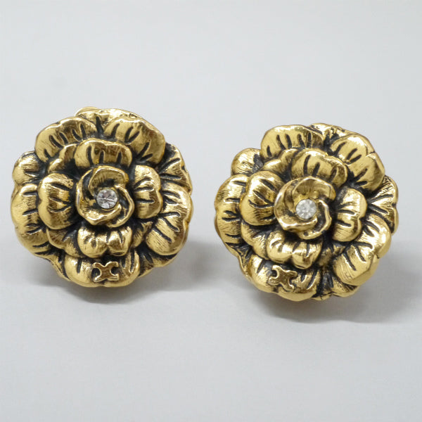 OLD CHANEL カメリアイヤリング（ゴールド）