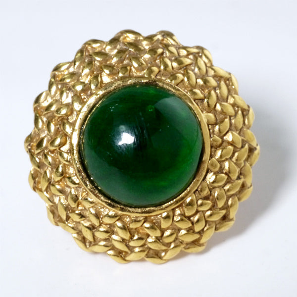 OLD CHANEL　グリポア グリーンイヤリング（箱付き）