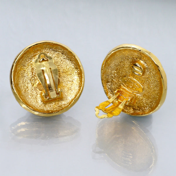 OLD CHANEL ロゴ入りパール大ぶりイヤリング（ゴールド）