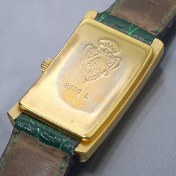 OLD Gucci 長方形フェイス クロコバンド腕時計（緑） | Vintage Shop 