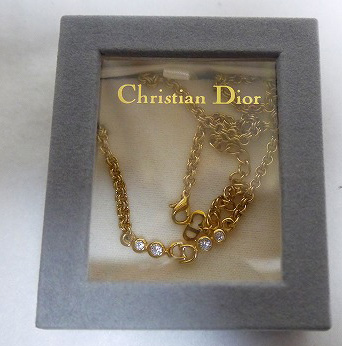 Christian Dior スワロフスキー ゴールドネックレス(箱付き) | Vintage