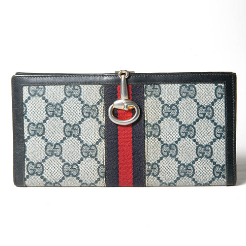 OLD Gucci シェリー２つ折れ長財布（青） | Vintage Shop 