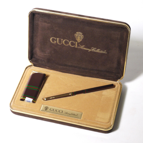 OLD Gucci ボールペン&ライターセット(茶） | Vintage Shop Rococo