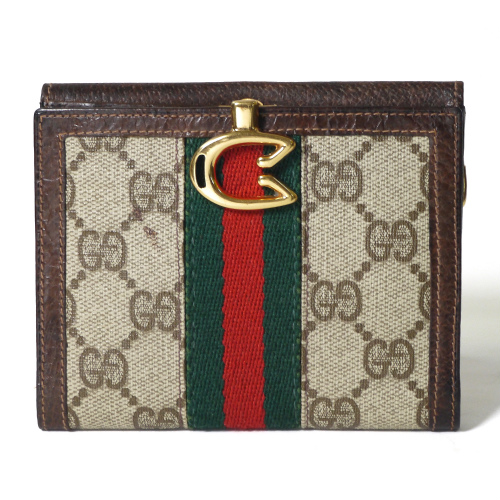 OLD Gucci レアG留め具シェリー折財布（茶） | Vintage Shop RococoVintage Shop Rococo