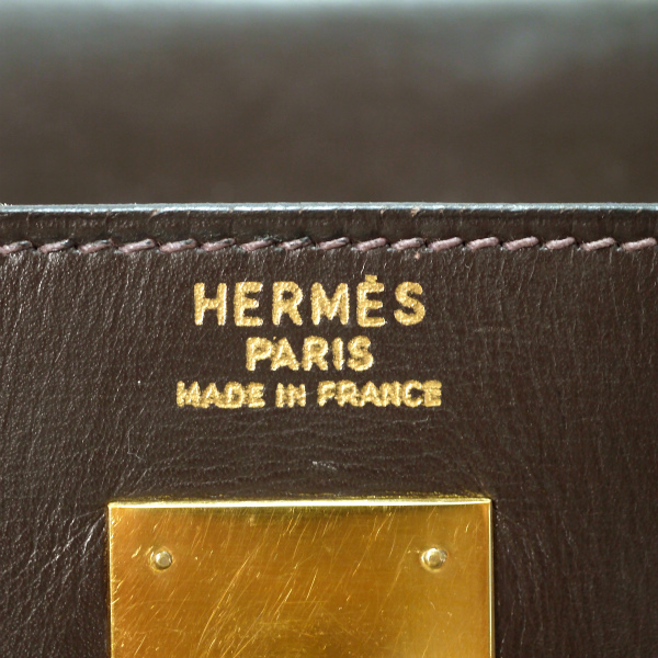 HERMES ヴィンテージケリー35 内縫 ボックスカーフ（濃茶） | Vintage ...