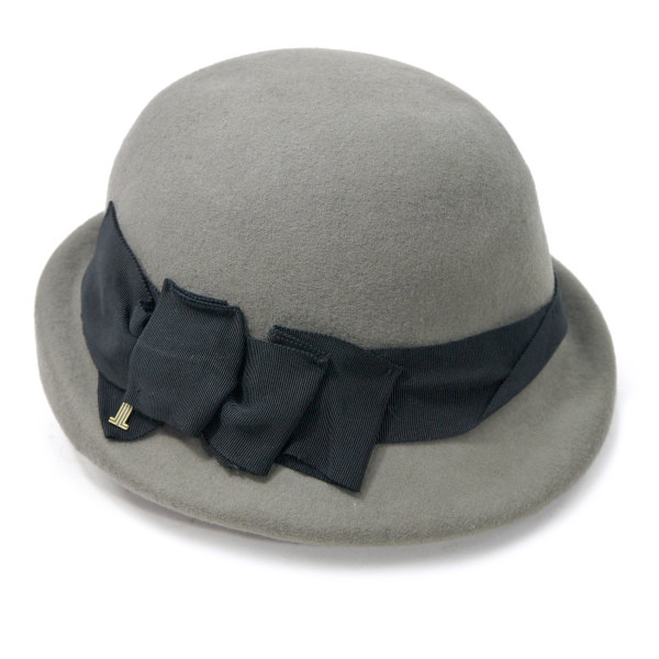 LANVIN en Bleu リボン付きクローシュ帽子（グレー） | Vintage Shop 