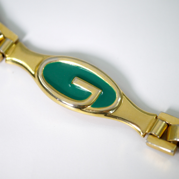 OLD Gucci ゴールドGGチェーンベルト&ネックレス（緑） | Vintage Shop 
