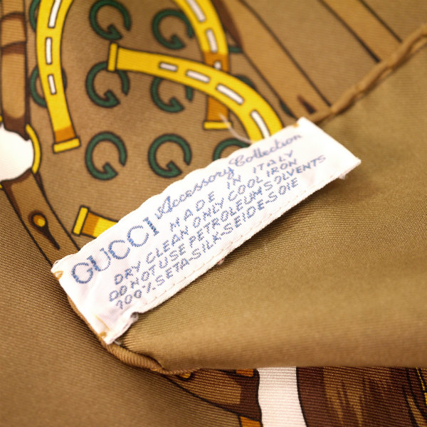 OLD Gucci 80sシルクスカーフ（茶/馬柄） | Vintage Shop