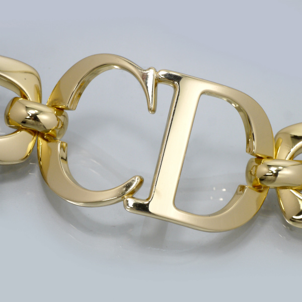 C.Dior CDロゴ大ぶりチェーンブレスレット（ゴールド） | Vintage Shop 
