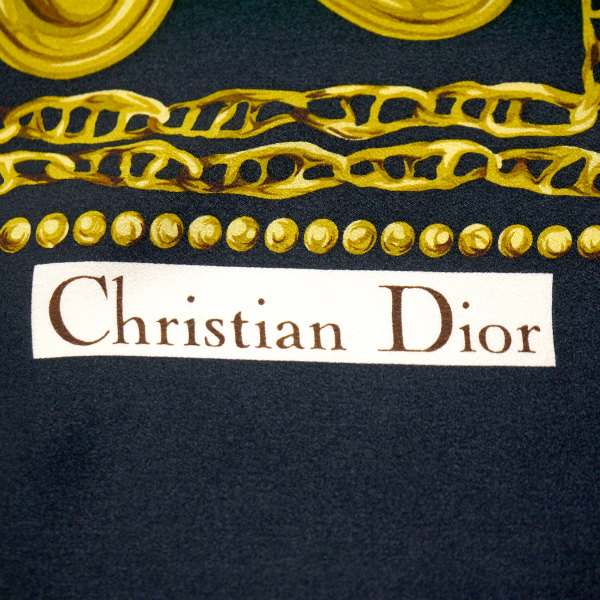 ヴィンテージ Christian Dior ディオール 大判 スカーフ チェーン