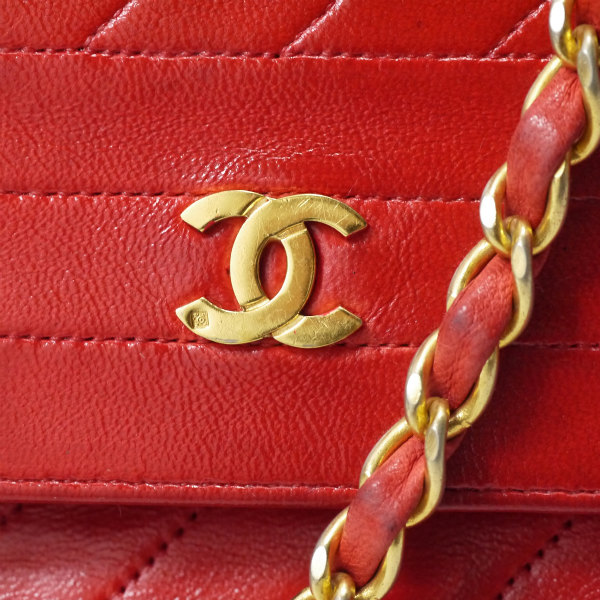 OLD CHANEL マドモアゼルステッチ チェーンバッグ（赤） | Vintage 