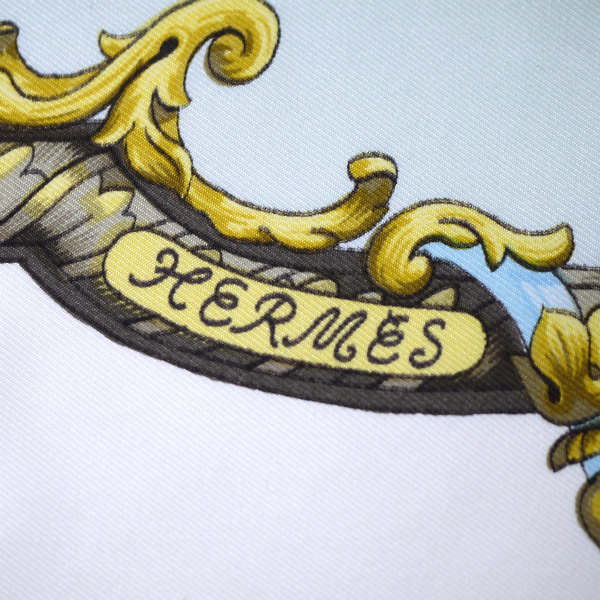 HERMES 大判カレ スカーフ車輪柄（サックスブルー） | Vintage Shop 