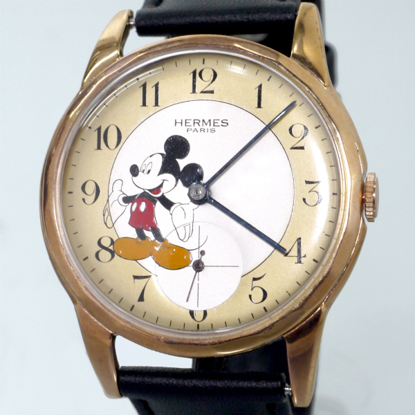 Hermes アンティーク ミッキーマウス手巻き腕時計 ゴールド 白 Vintage Shop Rococo