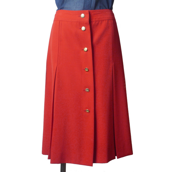 OLD CELINE フロント馬車ボタンフレアスカート（赤） | Vintage Shop 