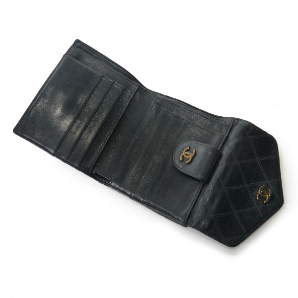 OLD CHANEL ビコローレWホック2つ折り財布（黒） | Vintage Shop Rococo