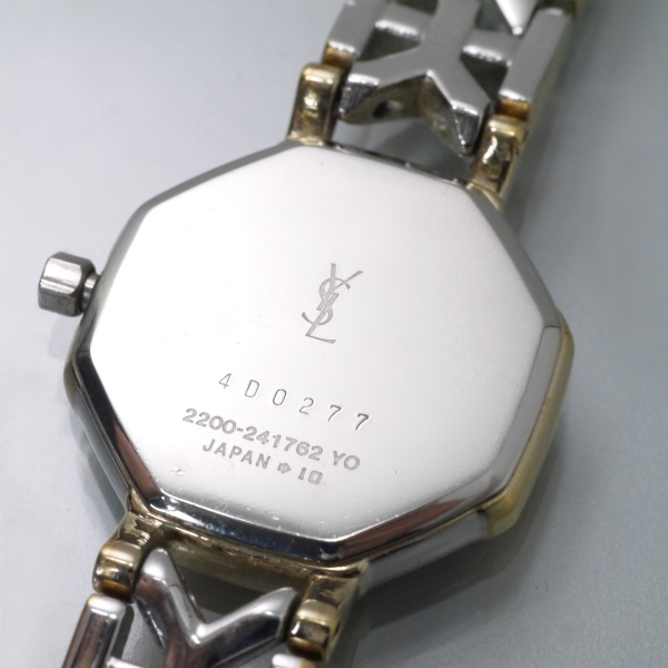 【動作OK】Yves Saint Laurent 腕時計 ネイビー シルバー