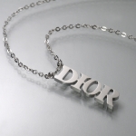 C.Dior ロゴチャームプレートネックレス（シルバー） | Vintage ...
