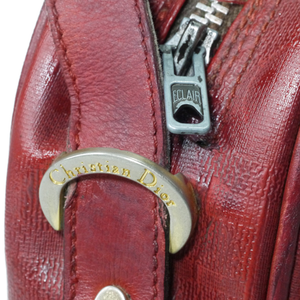OLD Dior オーバルロゴ金具トロッター柄ショルダー（赤） | Vintage 