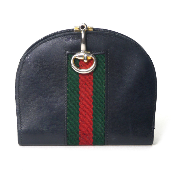 OLD Gucci シェリー×ビット留め具ラウンド折財布（黒） | Vintage Shop 