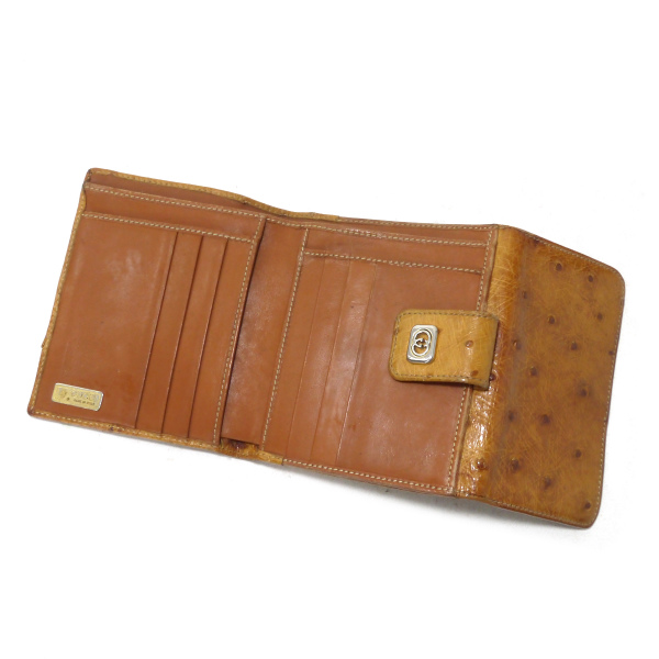 OLD Gucci オーストリッチ２つ折り財布（キャメル） | Vintage Shop 
