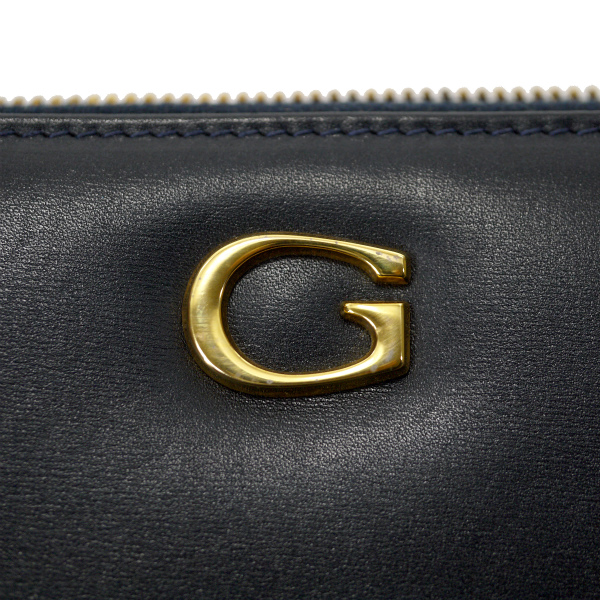 OLD Gucci 総革Gロゴ ラウンドジップ長財布（黒×赤） | Vintage Shop 