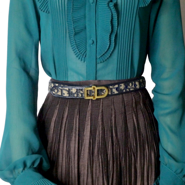 OLD Dior トロッター柄ロゴバックルベルト（紺） | Vintage Shop 