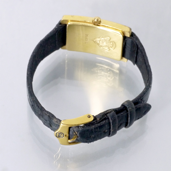 OLD Gucci 長方形フェイス クロコバンド腕時計（黒） | Vintage Shop 