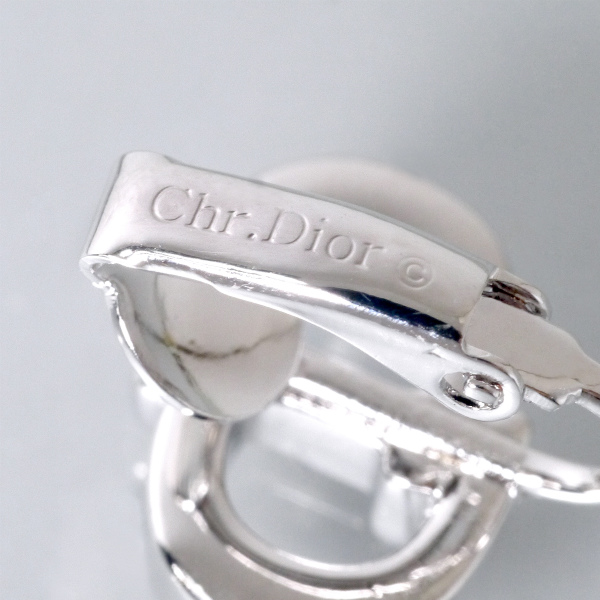 C.Dior ロゴプレートイヤリング（シルバー） | Vintage Shop
