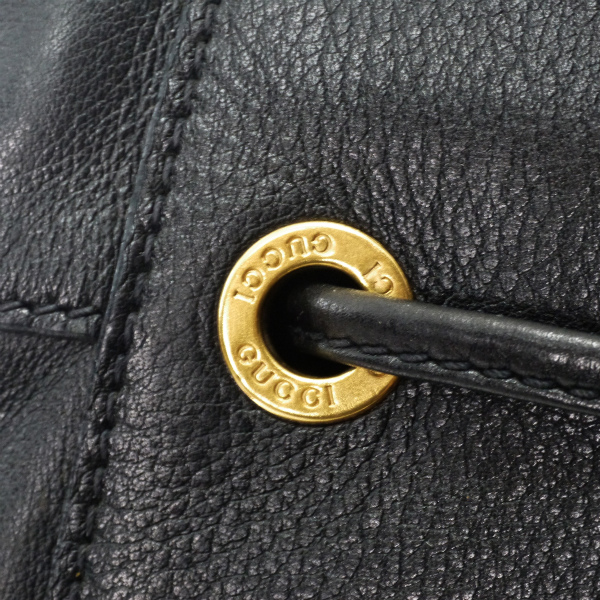 OLD Gucci バンブーレザー巾着ワンショルダーリュック（黒） | Vintage 